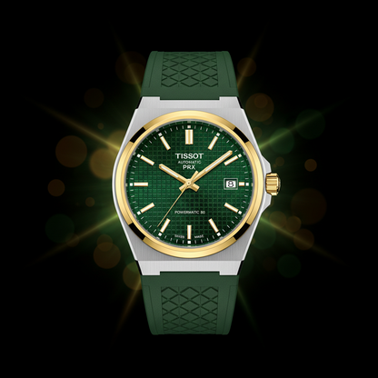 Green Dial Automatic Watch - Rubber Strap | 80-Hour Power Reserve