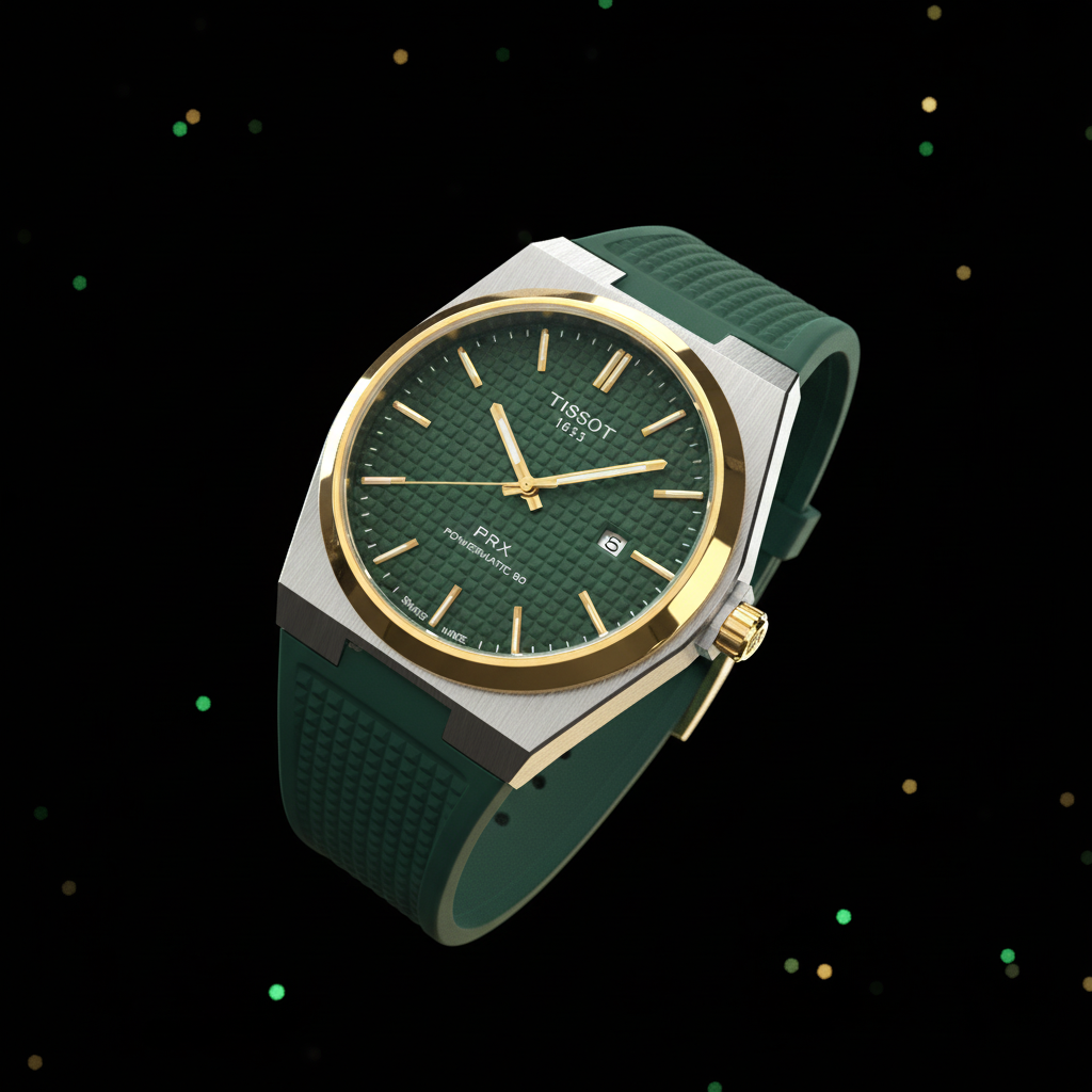 Green Dial Automatic Watch - Rubber Strap | 80-Hour Power Reserve