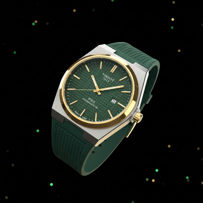 Green Dial Automatic Watch - Rubber Strap | 80-Hour Power Reserve