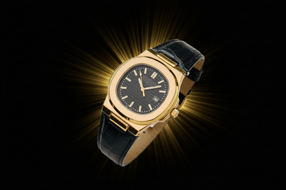 3D Black Leather Rose Gold