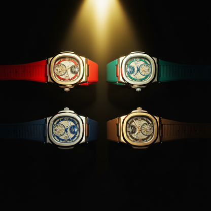 4 Watches - Square Grid Black Gold