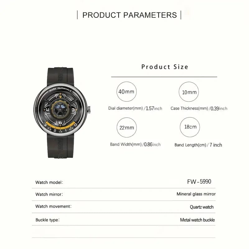 Premium FriendShip Couple Watch - Circular Dial Design with Yellow Accents