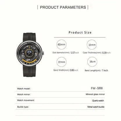 Premium FriendShip Couple Watch - Circular Dial Design with Yellow Accents