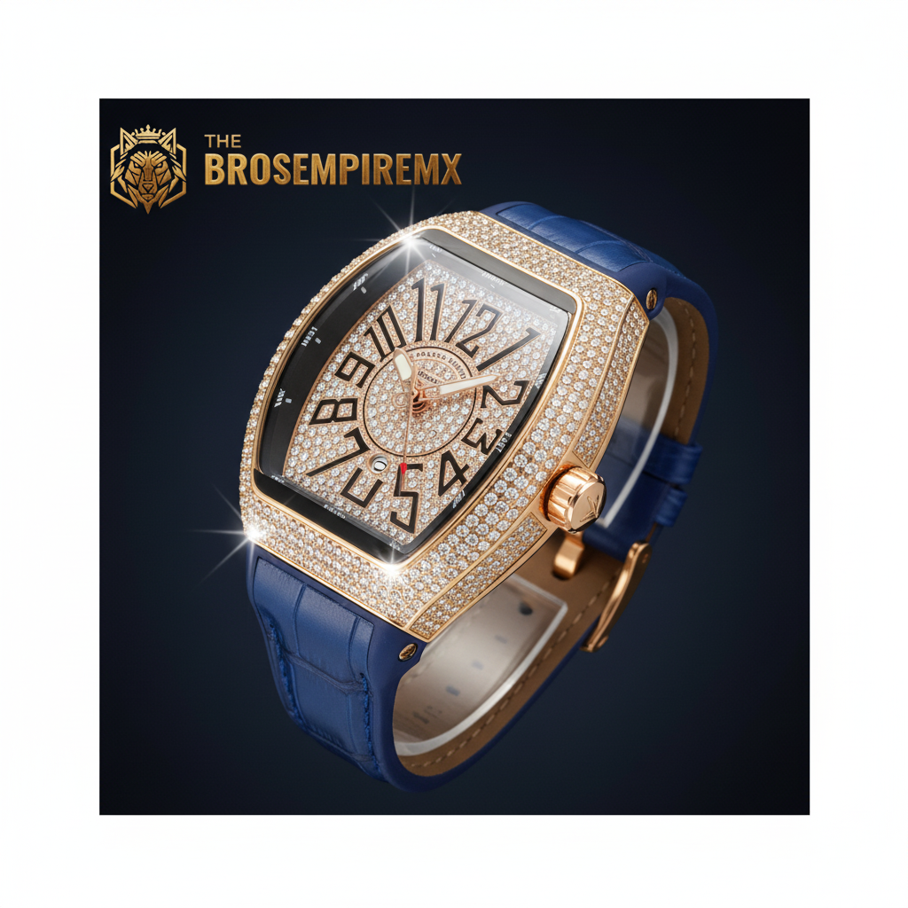 Luxury Barrel-Shaped Watch - Diamond-Inspired Crystal Bezel with Tonneau Case