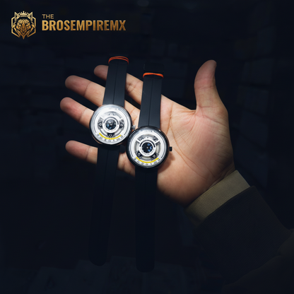 Premium FriendShip Couple Watch - Circular Dial Design with Yellow Accents