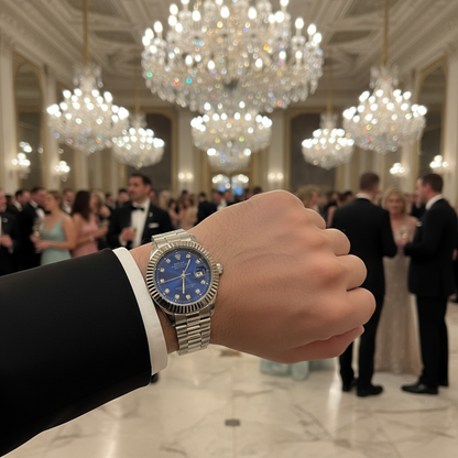 Blue Diamond Dial Watch - Stainless Steel Bracelet