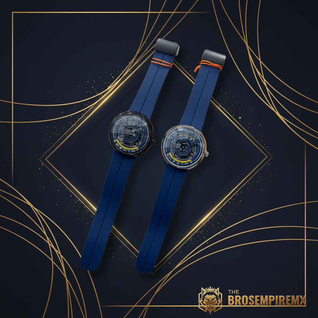 Premium FriendShip Couple Watch - Circular Dial Design with Yellow Accents