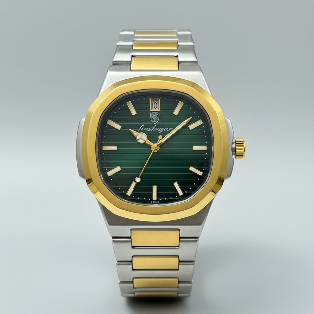 Octagonal Bezel Sports Watch - Steel Bracelet