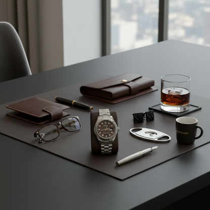 Rolex with Leather Accessories