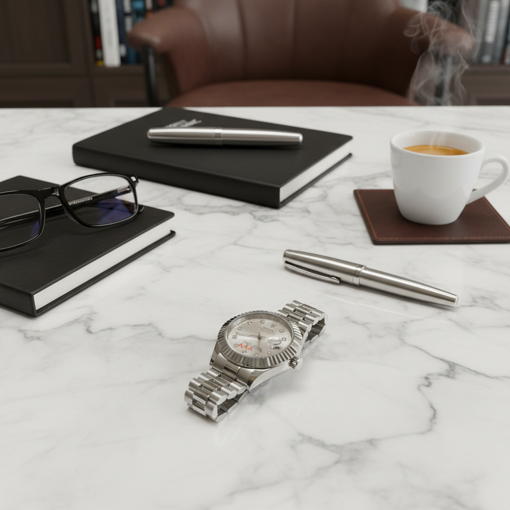 Rolex with Marble Accessories