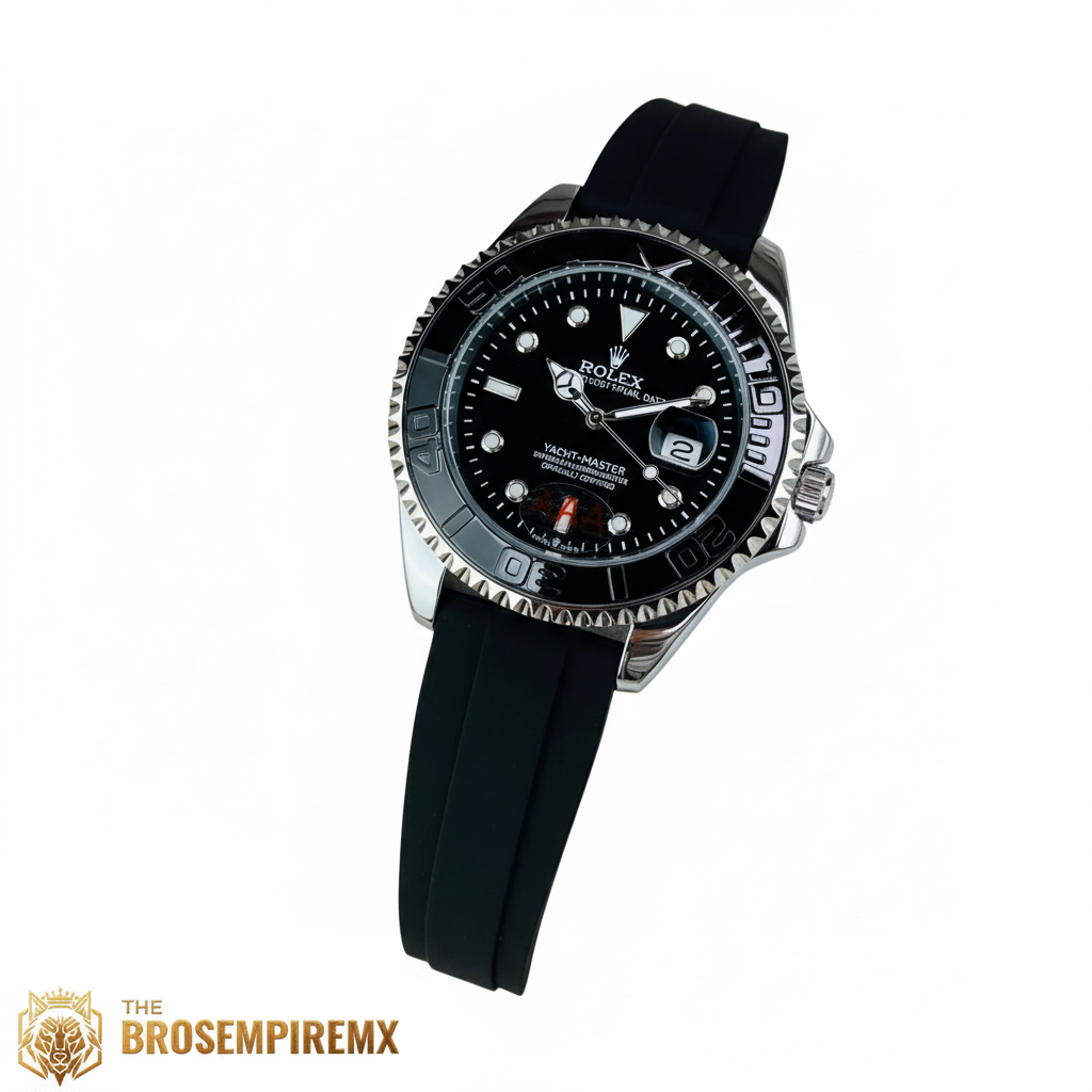 Rolex Master Watch Silver Black