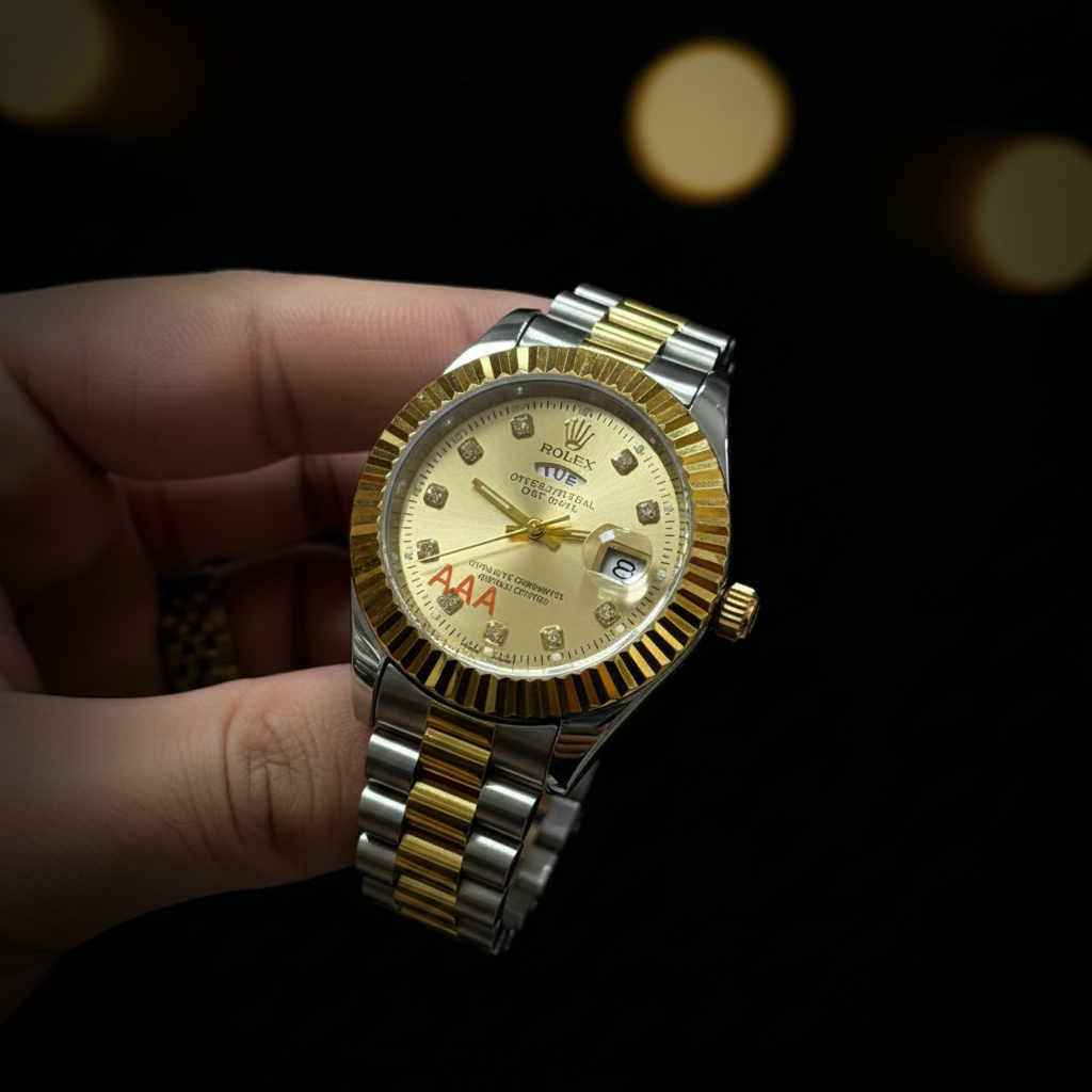 Champagne Diamond Dial Watch - Two-Tone Bracelet
