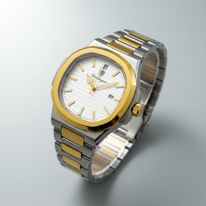 Octagonal Bezel Sports Watch - Steel Bracelet